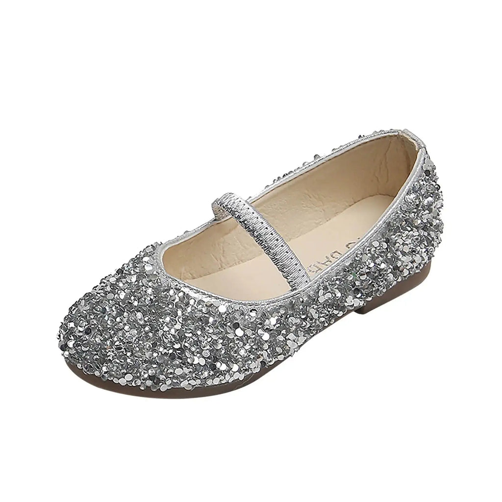 Lumea Sparkle Princess Silver Sequin Dress Shoes — Elegant Party Flats for Girls (9–10Y) - Lumea Baby