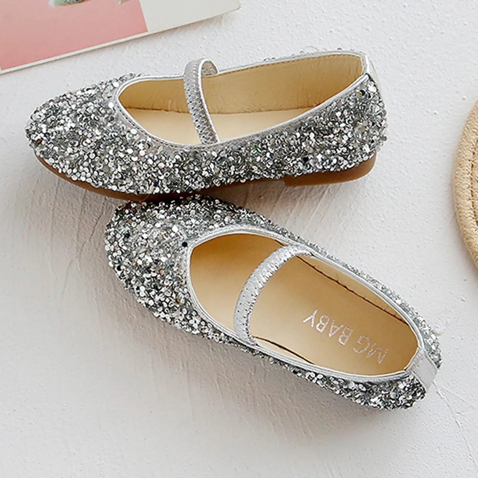 Lumea Sparkle Princess Silver Sequin Dress Shoes — Elegant Party Flats for Girls (9–10Y) - Lumea Baby