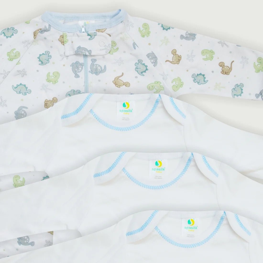 LUMÉA™ Dino Adventure 23 - Piece Baby Basics Gift Basket - Blue Dinosaurs (Newborn) - Lumea Baby