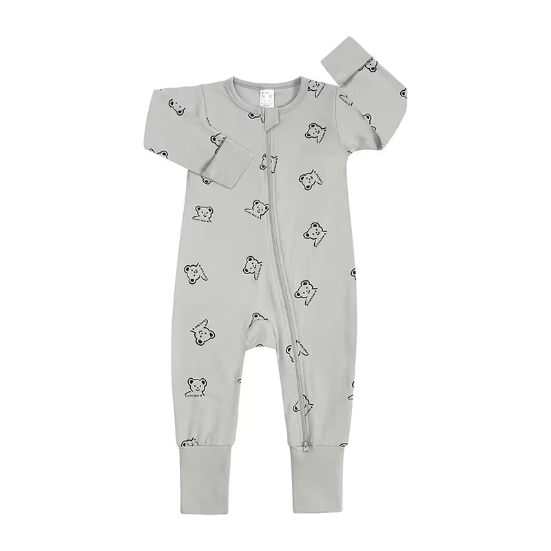 New Double Zipper Infant Baby Girl Boy Clothes Geometry Long Sleeve Cotton Baby Romper Clothing for Newborn Jumpsuit 0 - 24 Months - Lumea Baby