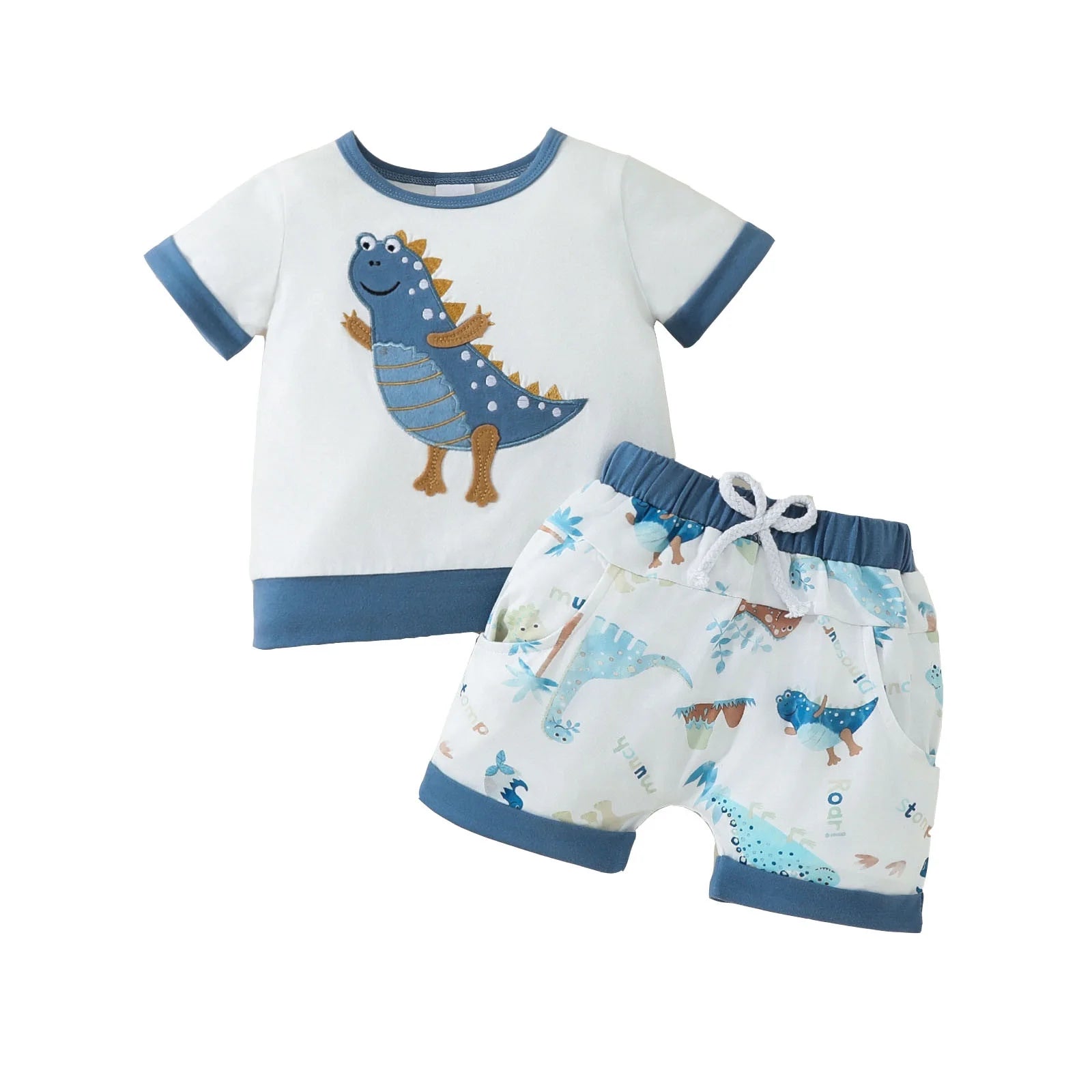 Lumea Cartoon Summer 2 - Piece Toddler Boy Set - Short Sleeve Tee & Shorts (18 - 24M) - Lumea Baby