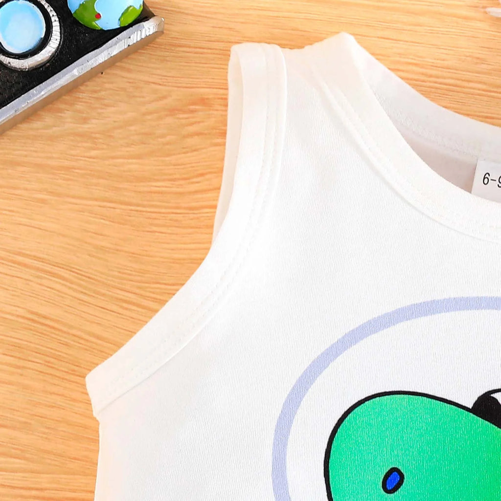 Lumea Cartoon Holiday 2 - Piece Baby Set - Vest Tee & Shorts (9 - 12M) - Lumea Baby