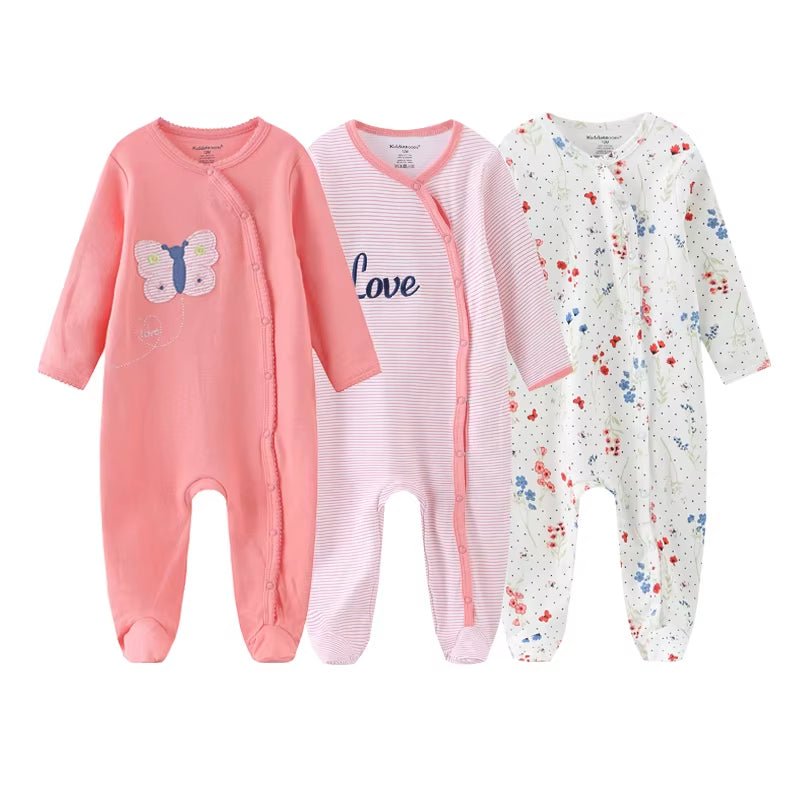 Lumea Cartoon Friends 3 - Piece Baby Jumpsuit Set - 100% Cotton Zipper Rompers (0 - 12M) - Lumea Baby