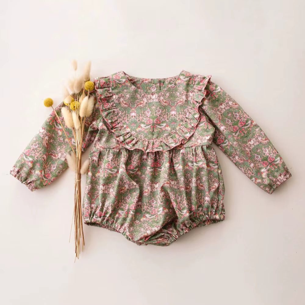 Lumea Spring Blossom Baby Girl Romper - Soft Cotton Long Sleeve (0 - 24M) - Lumea Baby