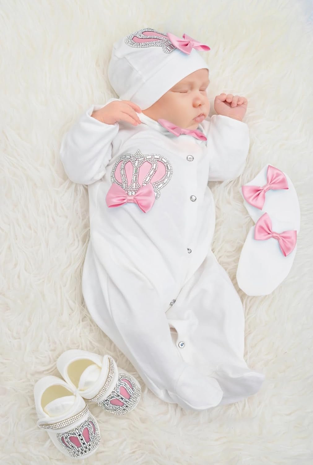 LUMÉA™ Little Jewels 4 - Piece Baby Girl Newborn Layette Gift Set - Lumea Baby