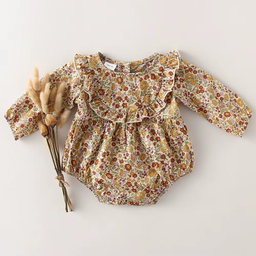 Lumea Spring Blossom Baby Girl Romper - Soft Cotton Long Sleeve (0 - 24M) - Lumea Baby