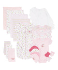 LUMÉA™ Pink Flowers 23 - Piece Baby Girl Essential Basics Layette Set - Gift Basket - Lumea Baby