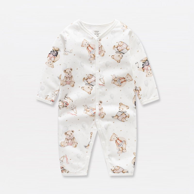 Lumea Wild Friends Baby Romper — Organic Cotton Bear & Fox Bodysuit (0–4Y) - Lumea Baby
