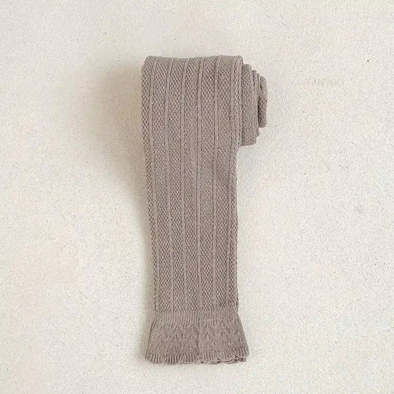 Lumea Lace Ruffle Girls Leggings - Solid Colour Cotton Trousers (1 - 12 Years) - Lumea Baby