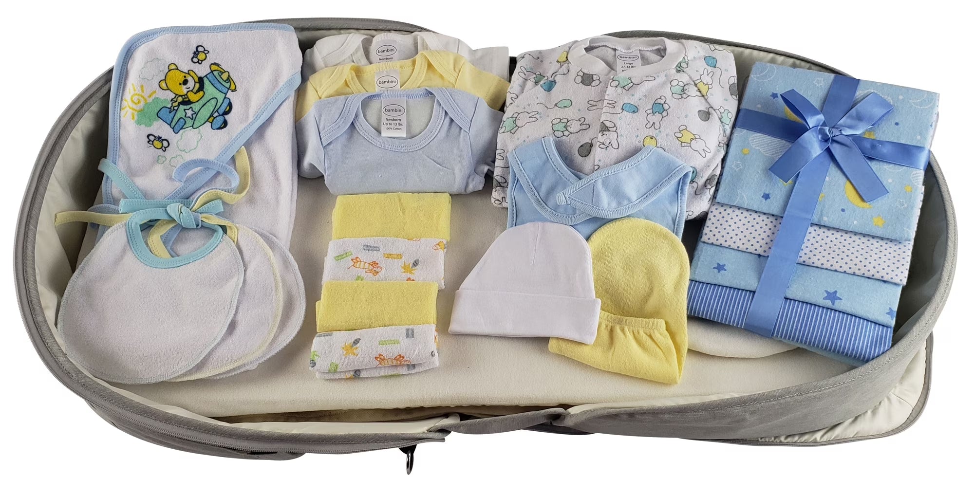 LUMÉA™ On - The - Go 20 - Piece Baby Boy Diaper Bag Layette & Changing Table Gift Set - Lumea Baby