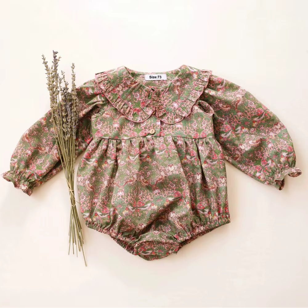 Lumea Spring Blossom Baby Girl Romper - Soft Cotton Long Sleeve (0 - 24M) - Lumea Baby