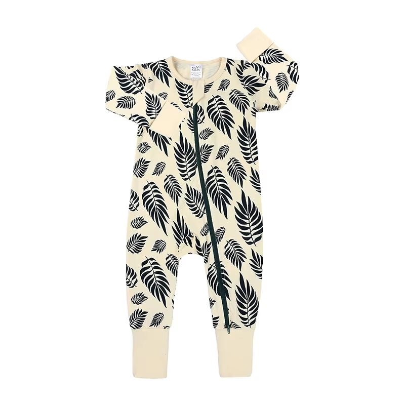 New Double Zipper Infant Baby Girl Boy Clothes Geometry Long Sleeve Cotton Baby Romper Clothing for Newborn Jumpsuit 0 - 24 Months - Lumea Baby
