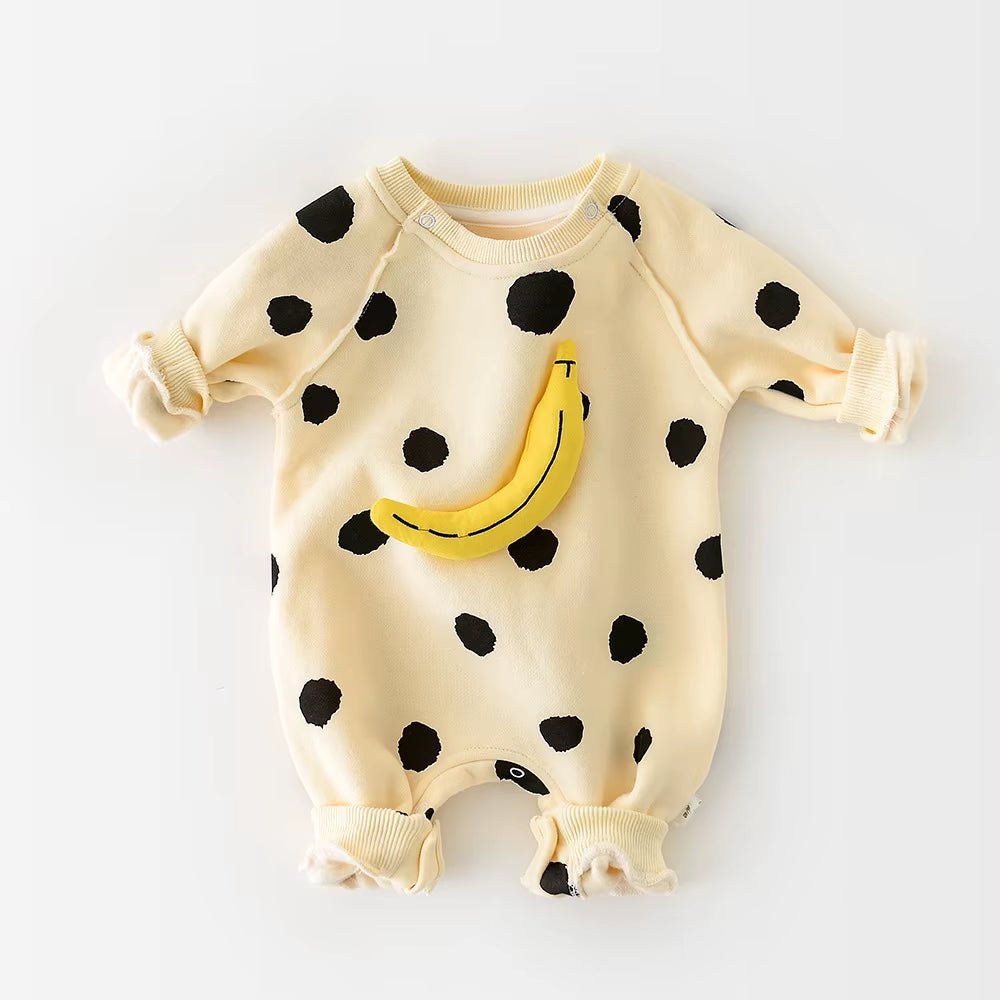 Lumea Banana Dreams Baby Cotton Romper - Korean Style Sleepwear Bodysuit - Lumea Baby
