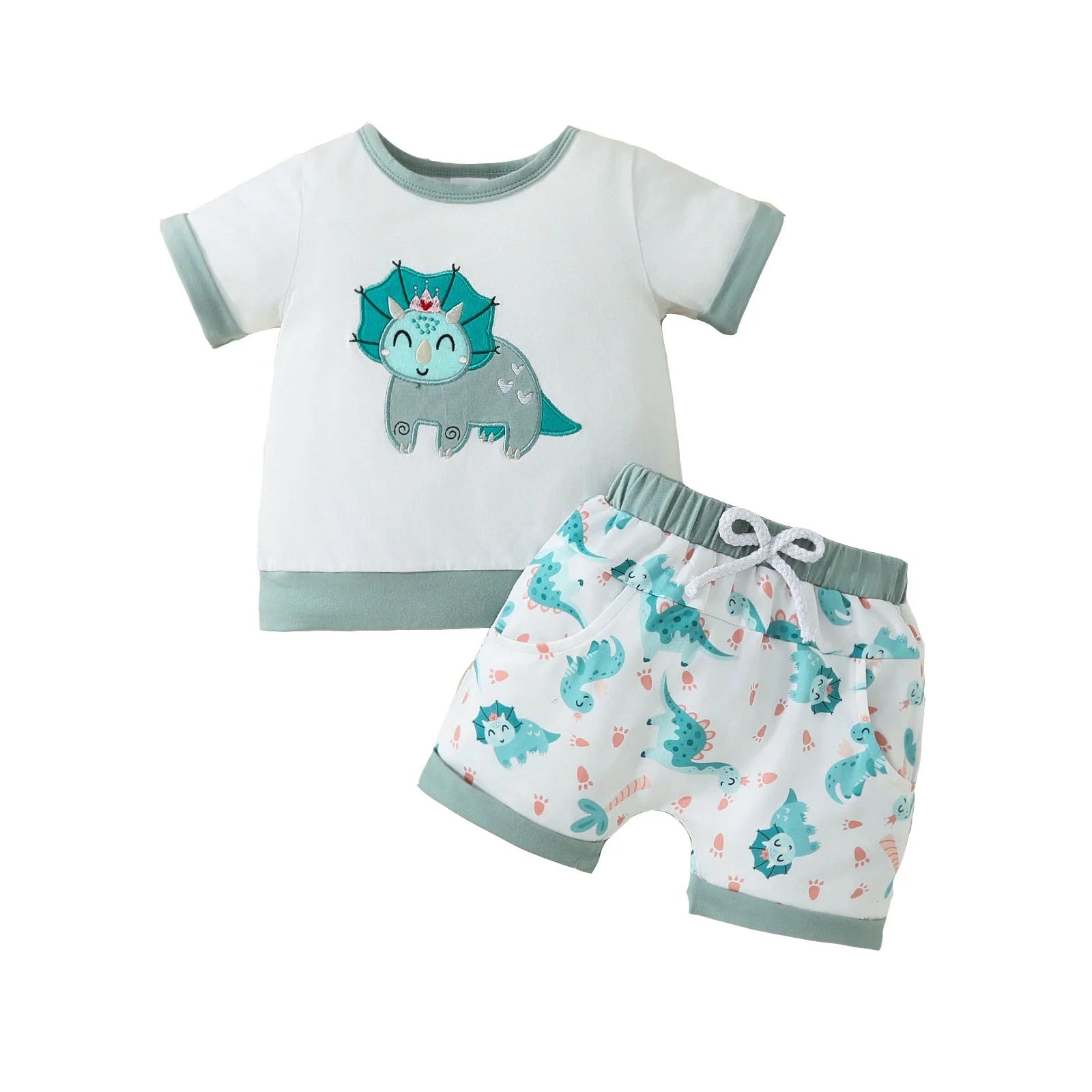 Lumea Cartoon Summer 2 - Piece Baby Set - Short Sleeve Tee & Shorts (0 - 6M) - Lumea Baby