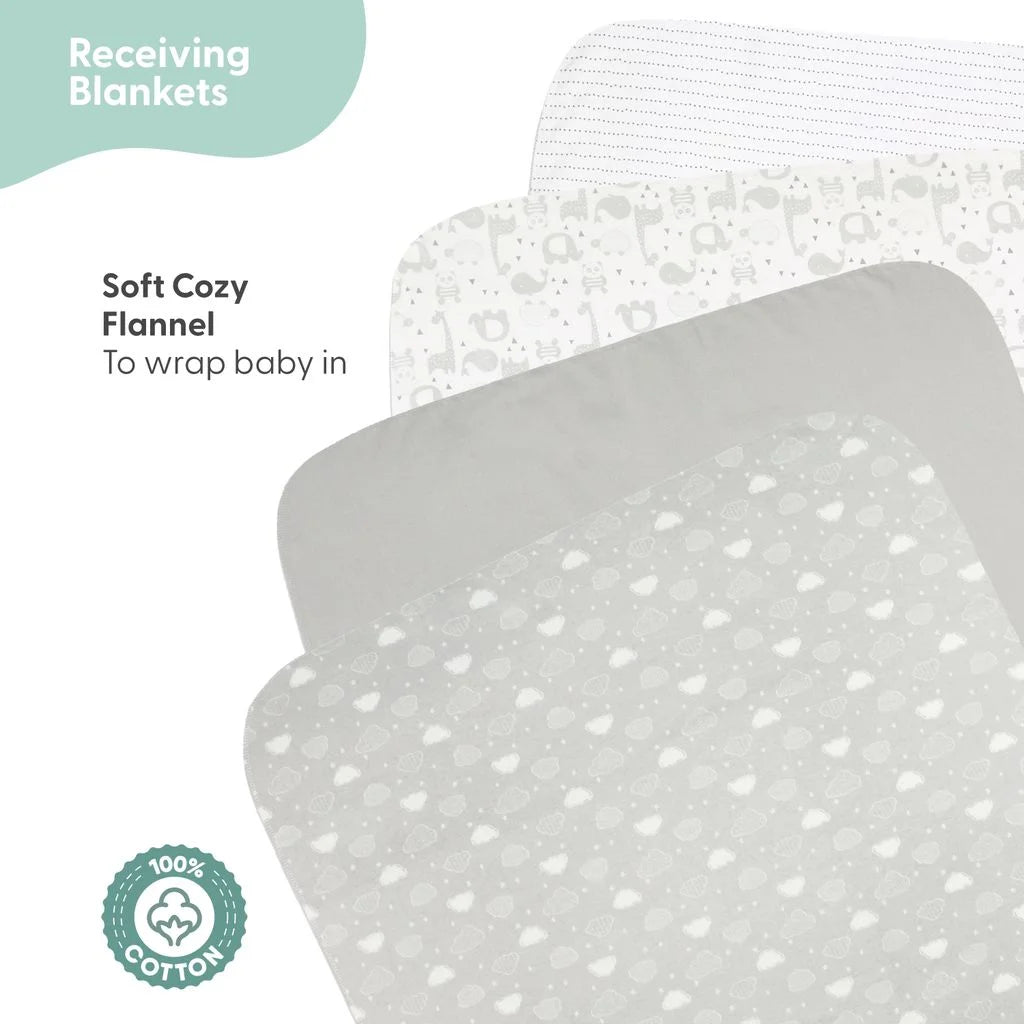 LUMÉA™ Sleepy Elephants Newborn Baby Layette Gift Set - Grey Shower Essentials - Lumea Baby