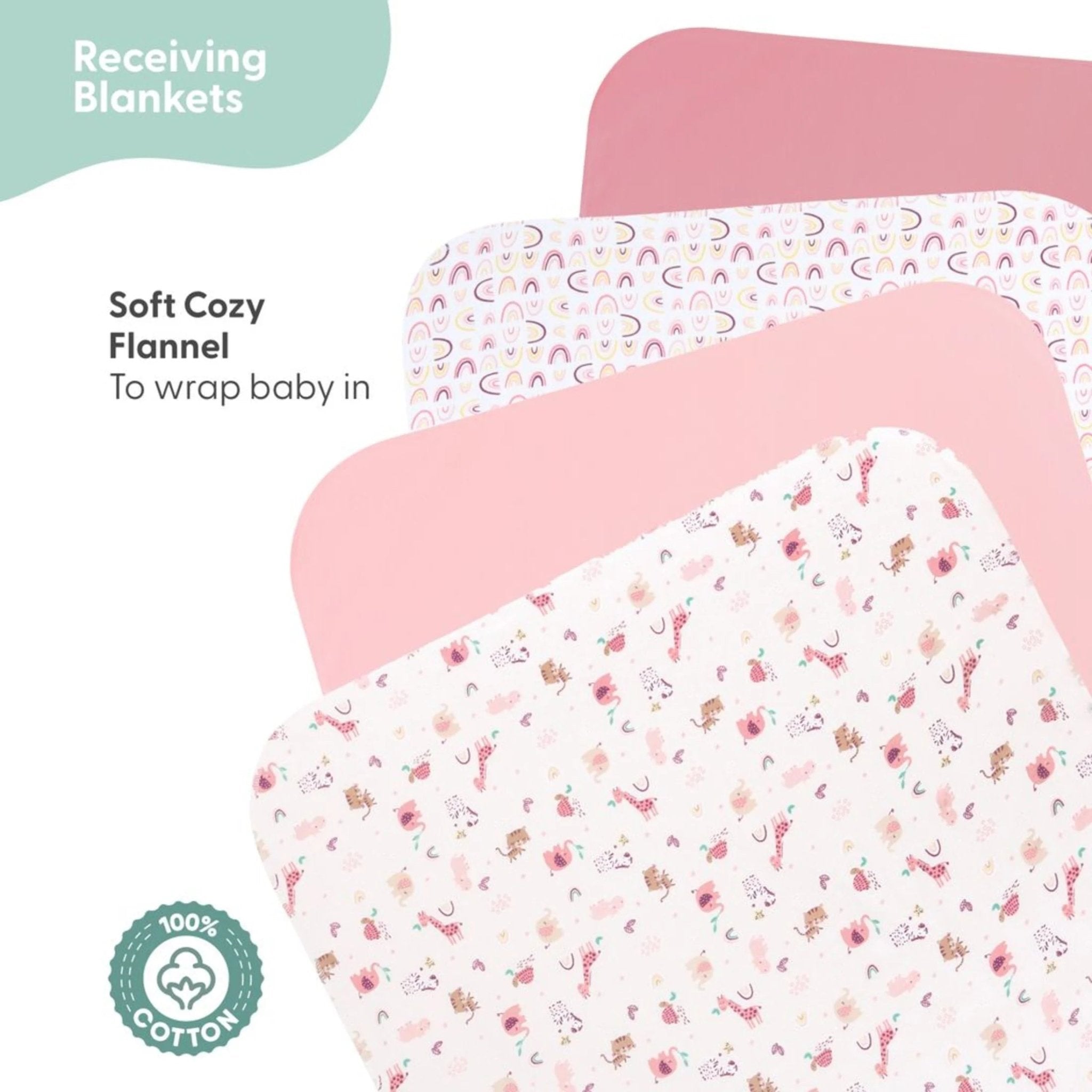 LUMÉA™ Rainbow Safari 23 - Piece Newborn Layette Gift Set - Baby Girl Pink (0 - 3M) - Lumea Baby