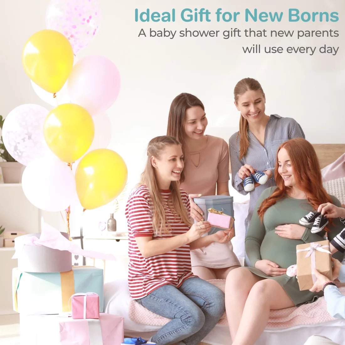 LUMÉA™ Dino Adventure 23 - Piece Baby Basics Gift Basket - Blue Dinosaurs (Newborn) - Lumea Baby