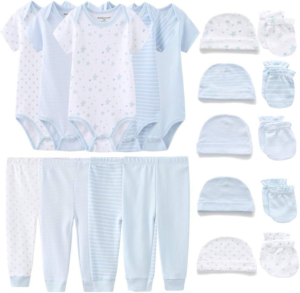LUMÉA™ Essential Basics 19 - Piece Unisex Baby Layette Gift Set - 100% Cotton (0 - 12M) - Lumea Baby