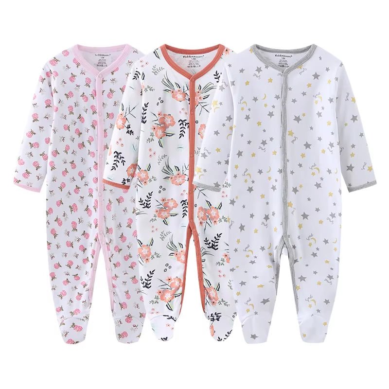 Lumea Cartoon Friends 3 - Piece Baby Jumpsuit Set - 100% Cotton Zipper Rompers (0 - 12M) - Lumea Baby