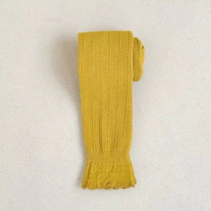 Lumea Lace Ruffle Girls Leggings - Solid Colour Cotton Trousers (1 - 12 Years) - Lumea Baby