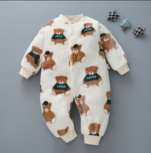 Lumea Cozy Flannel Baby Romper Jumpsuit - Soft Hooded Jacket for Boys & Girls (0 - 18M) - Lumea Baby