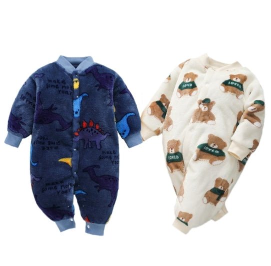 Lumea Cozy Flannel Baby Romper Jumpsuit - Soft Hooded Jacket for Boys & Girls (0 - 18M) - Lumea Baby