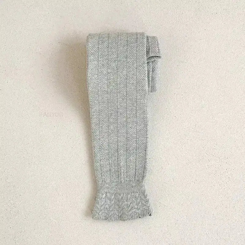 Lumea Lace Ruffle Girls Leggings - Solid Colour Cotton Trousers (1 - 12 Years) - Lumea Baby