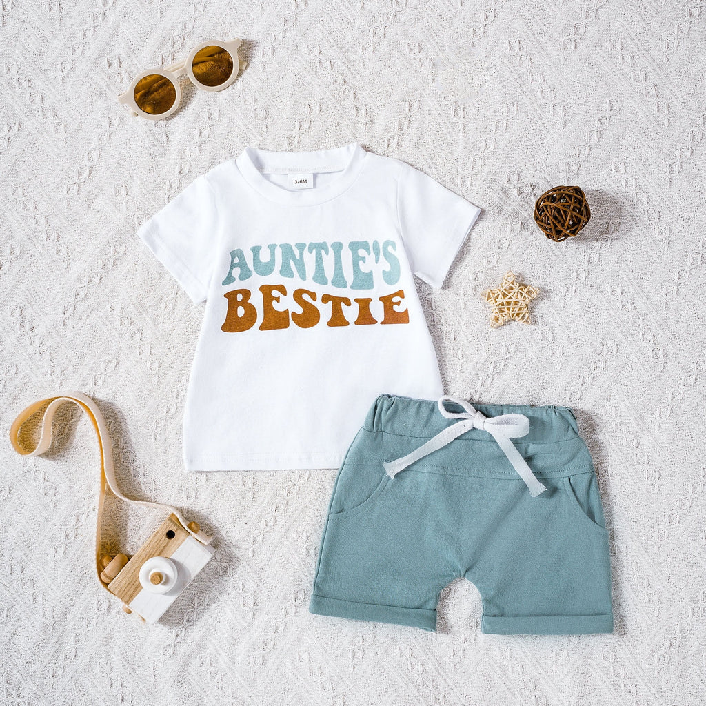 Lumea Adventure Time Toddler Boy Summer Shorts Set - Cartoon Letters (18 - 24M) - Lumea Baby