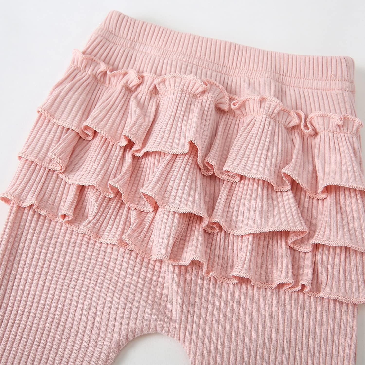 Lumea Frill & Rib 3 - Piece Baby Girl Set - Long Sleeve Romper & Pants (12 - 18M) - Lumea Baby