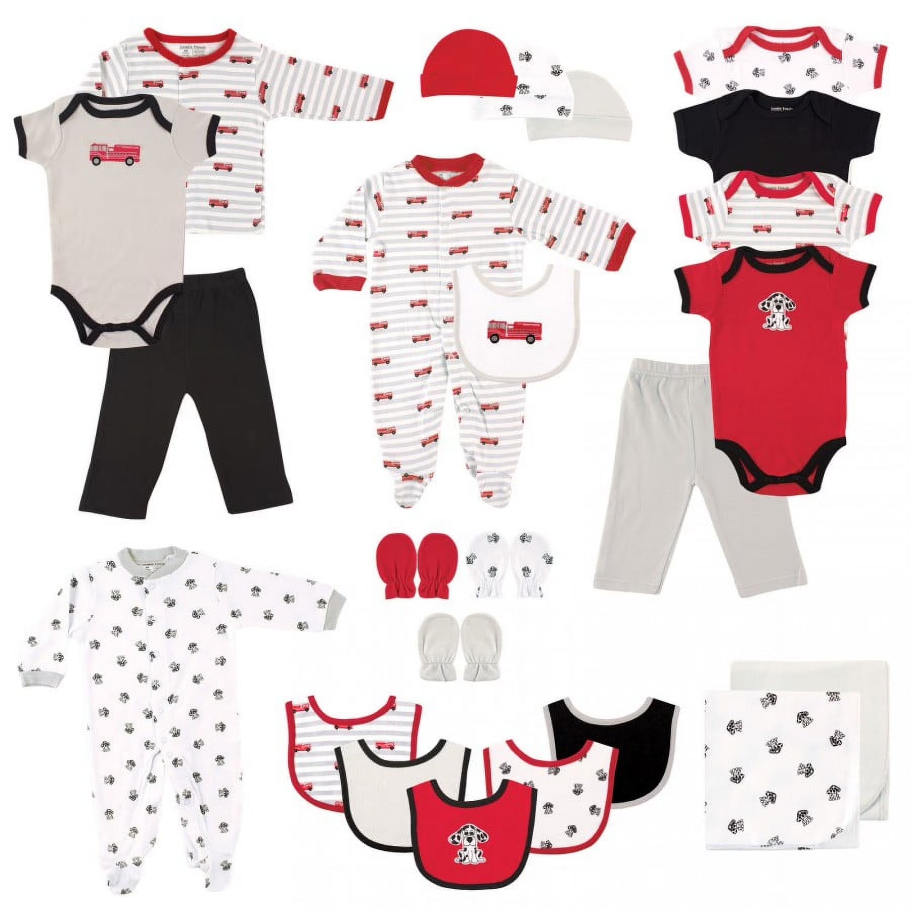 LUMÉA™ Fire Truck Hero Baby Boy Layette Gift Cube - Red & Blue (0 - 6M) - Lumea Baby