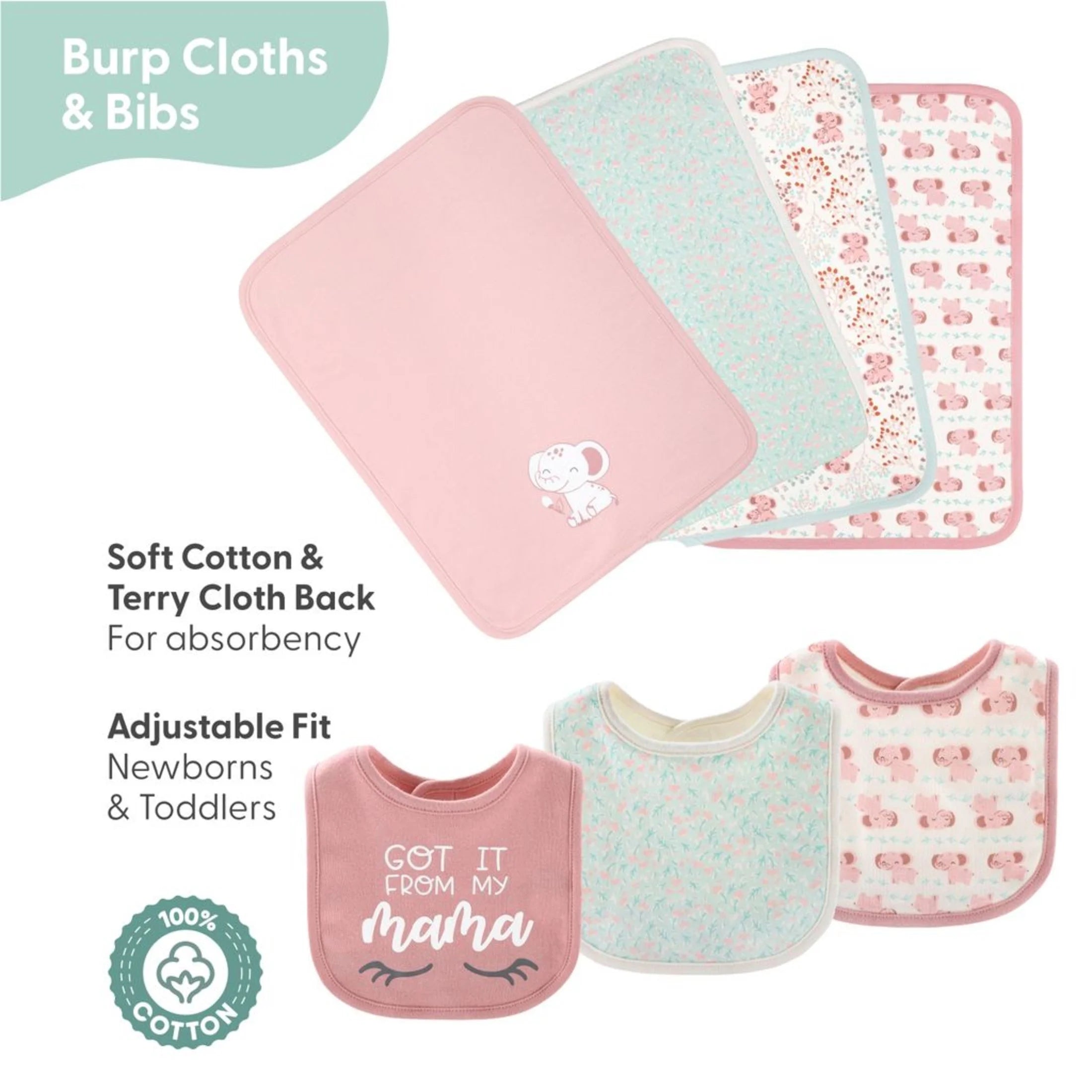 LUMÉA™ Pink Elephant Garden 30 - Piece Newborn Layette Gift Set - Baby Girl (0 - 3M) - Lumea Baby