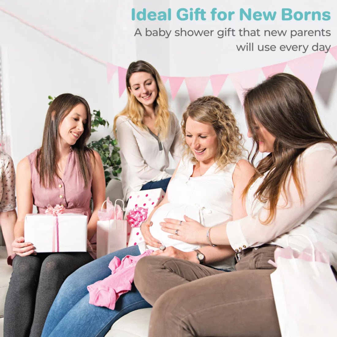 LUMÉA™ Pink Flowers 23 - Piece Baby Girl Essential Basics Layette Set - Gift Basket - Lumea Baby