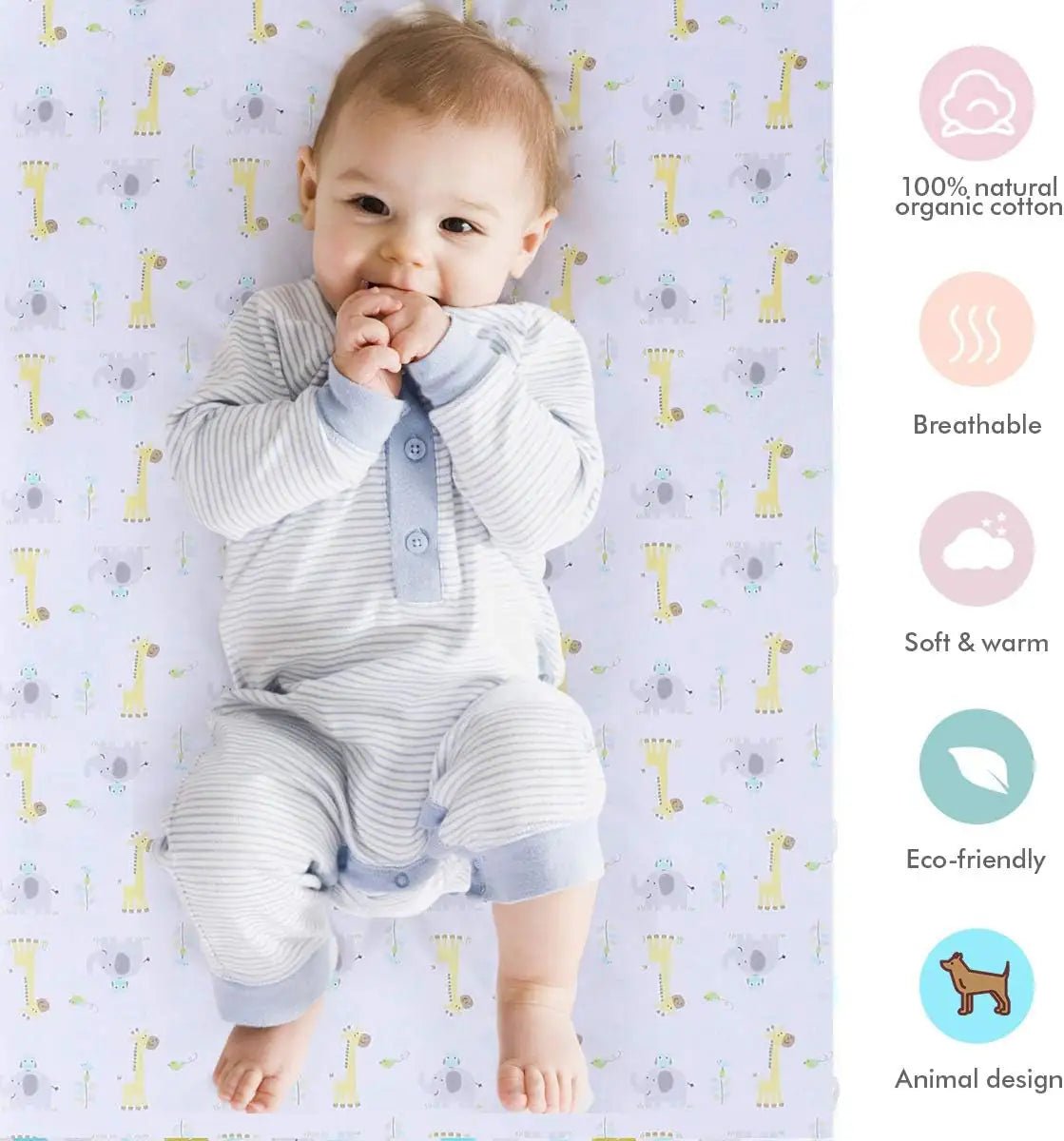 Lumea Dreamy Woodland Safari 3 - Piece Organic Cotton Crib Bedding Set - Lumea Baby