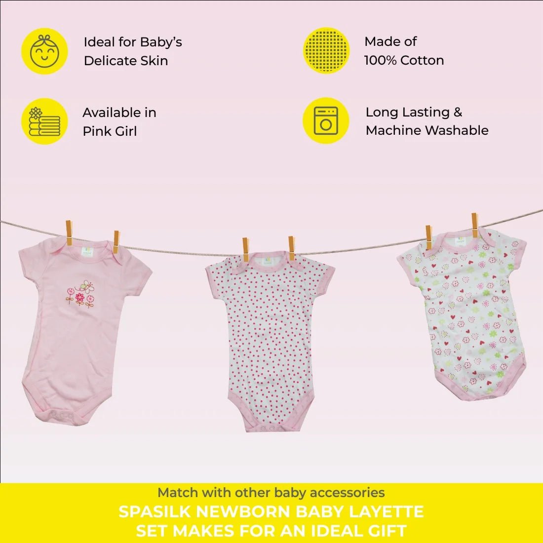 LUMÉA™ Pink Flowers 23 - Piece Baby Girl Essential Basics Layette Set - Gift Basket - Lumea Baby