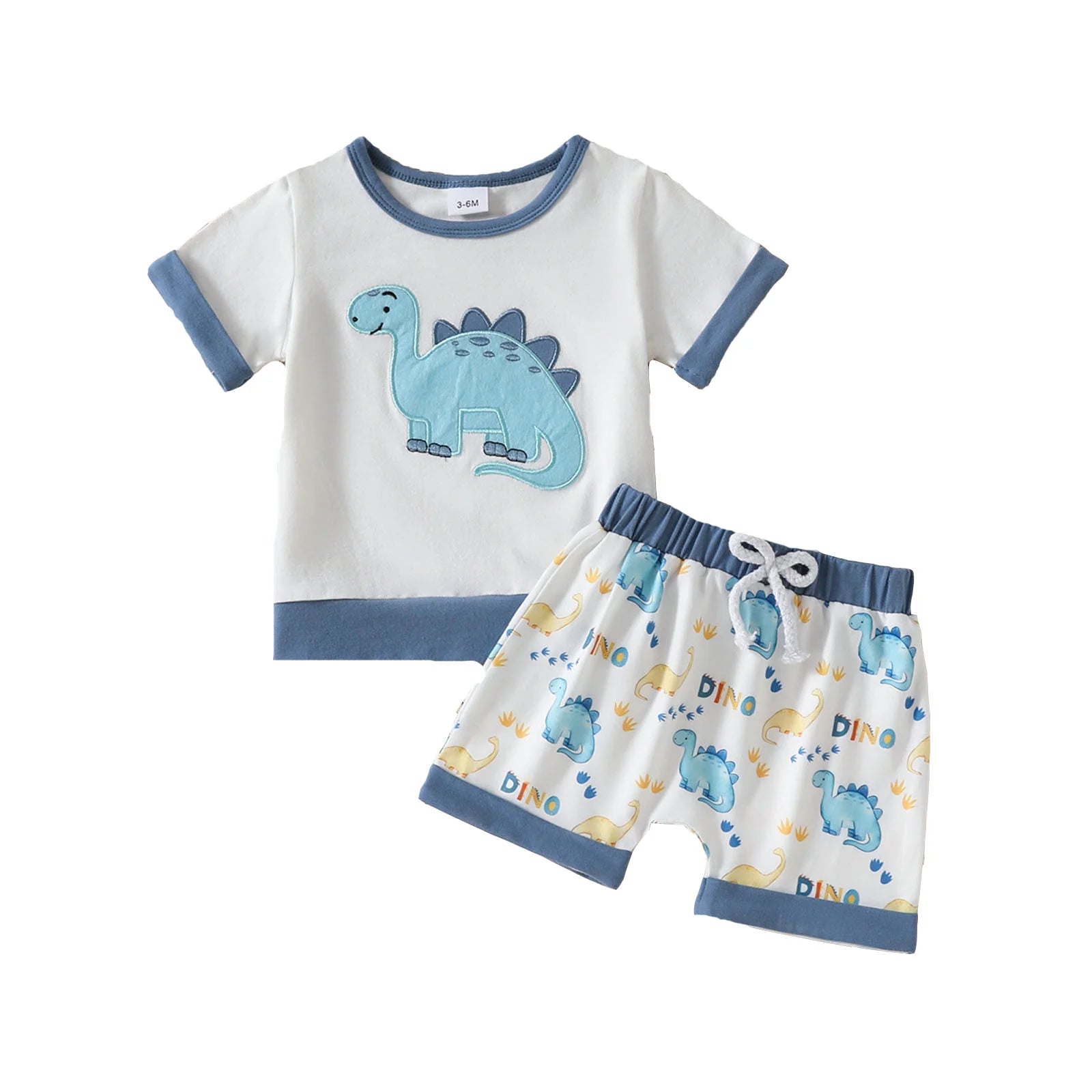 Lumea Cartoon Summer 2 - Piece Toddler Boy Set - Short Sleeve Tee & Shorts (18 - 24M) - Lumea Baby