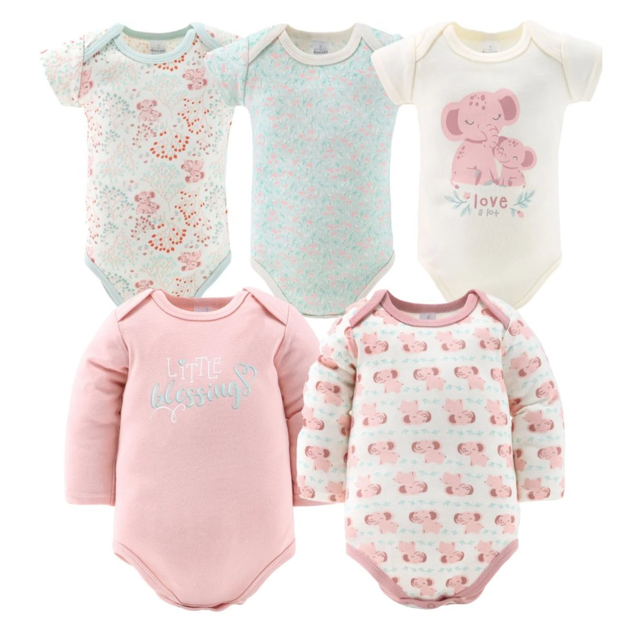 LUMÉA™ Pink Elephant Garden 30 - Piece Newborn Layette Gift Set - Baby Girl (0 - 3M) - Lumea Baby