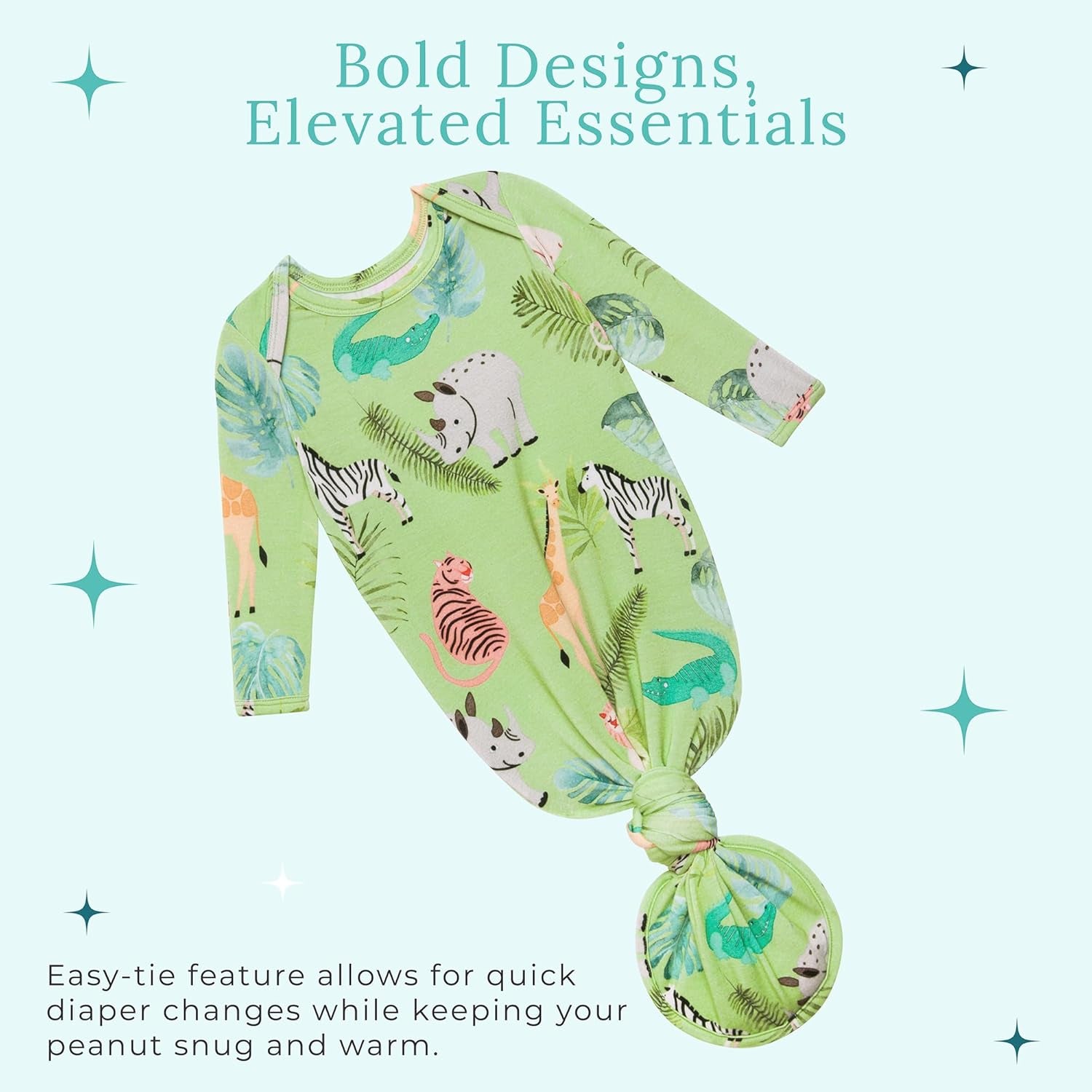 LUMÉA™ Knotted Dreams Newborn Girl Gown - Soft Sleep Gown (0 - 3M) - Lumea Baby