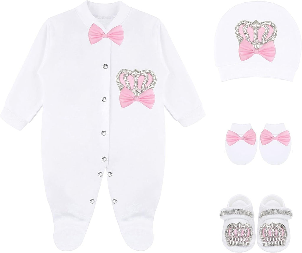 LUMÉA™ Little Jewels 4 - Piece Baby Girl Newborn Layette Gift Set - Lumea Baby