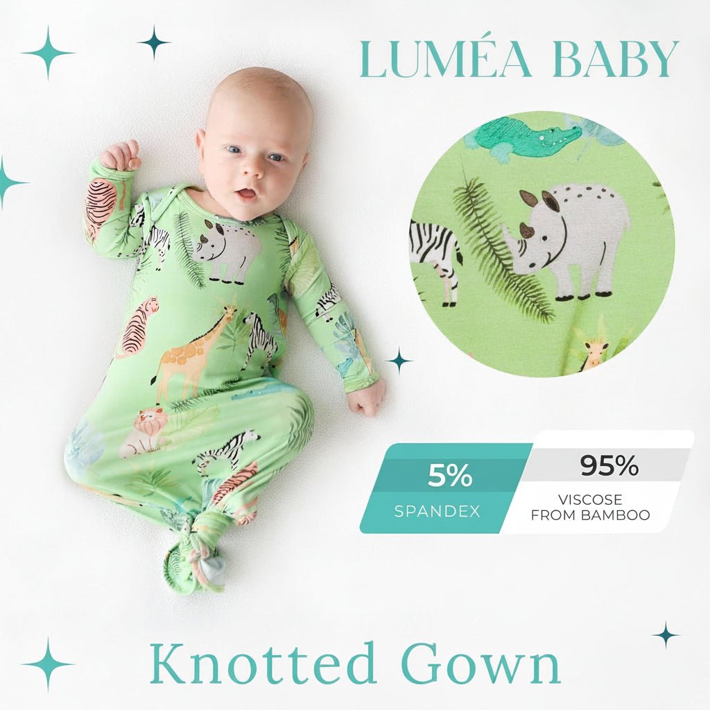 LUMÉA™ Knotted Dreams Newborn Girl Gown - Soft Sleep Gown (0 - 3M) - Lumea Baby