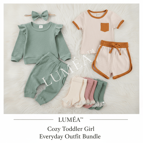 LUMÉA™ "Cozy Toddler Girl" Everyday Outfit Bundle - Lumea Baby