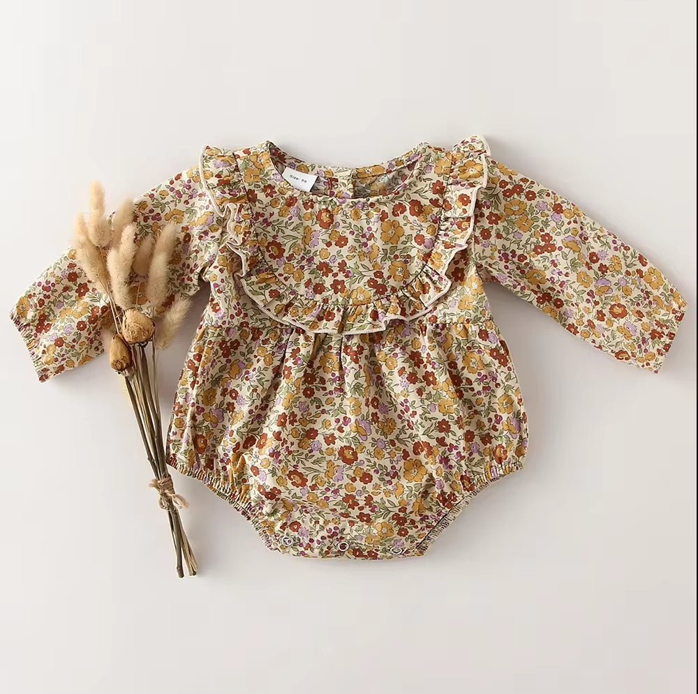 Lumea Spring Blossom Baby Girl Romper - Soft Cotton Long Sleeve (0 - 24M) - Lumea Baby