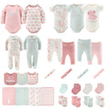 LUMÉA™ Pink Elephant Garden 30 - Piece Newborn Layette Gift Set - Baby Girl (0 - 3M) - Lumea Baby