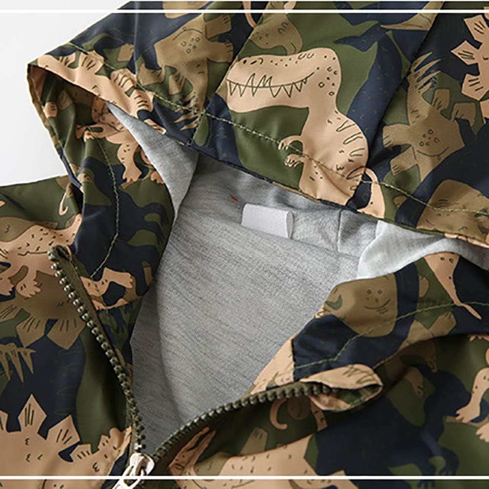 Lumea Dino Adventure Hooded Windbreaker Jacket Boys Zip Up Coat (3 - 4T) - Lumea Baby