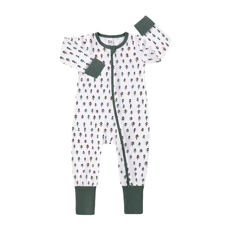 New Double Zipper Infant Baby Girl Boy Clothes Geometry Long Sleeve Cotton Baby Romper Clothing for Newborn Jumpsuit 0 - 24 Months - Lumea Baby