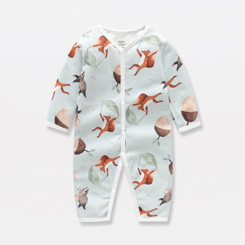 Lumea Wild Friends Baby Romper — Organic Cotton Bear & Fox Bodysuit (0–4Y) - Lumea Baby