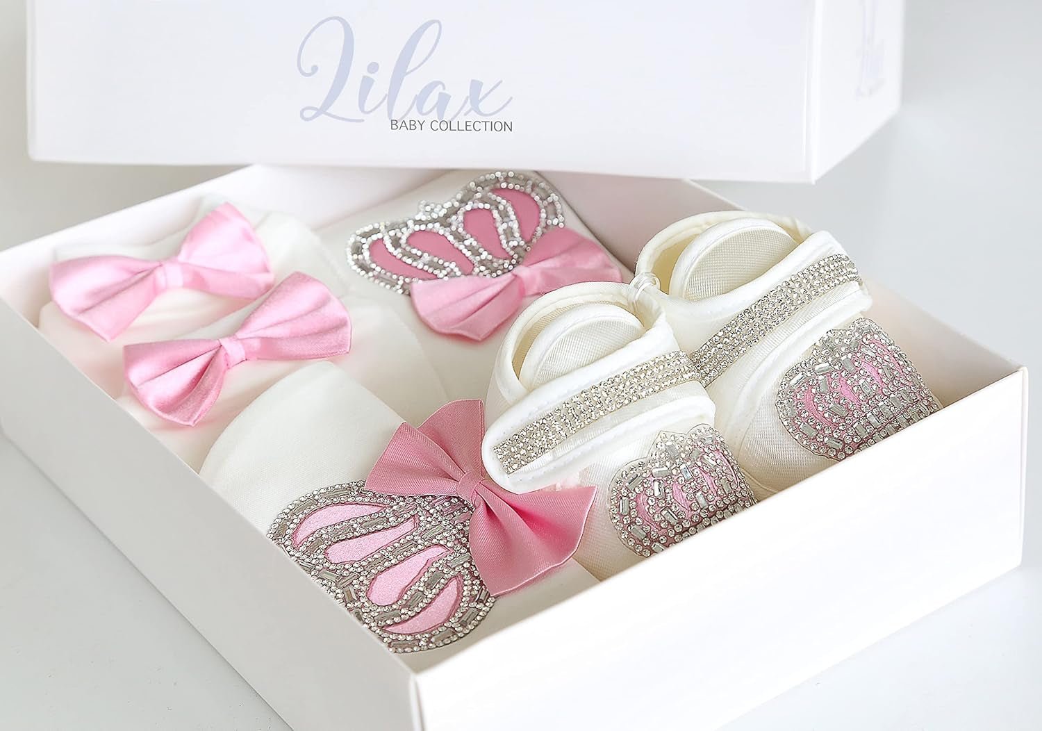 LUMÉA™ Little Jewels 4 - Piece Baby Girl Newborn Layette Gift Set - Lumea Baby