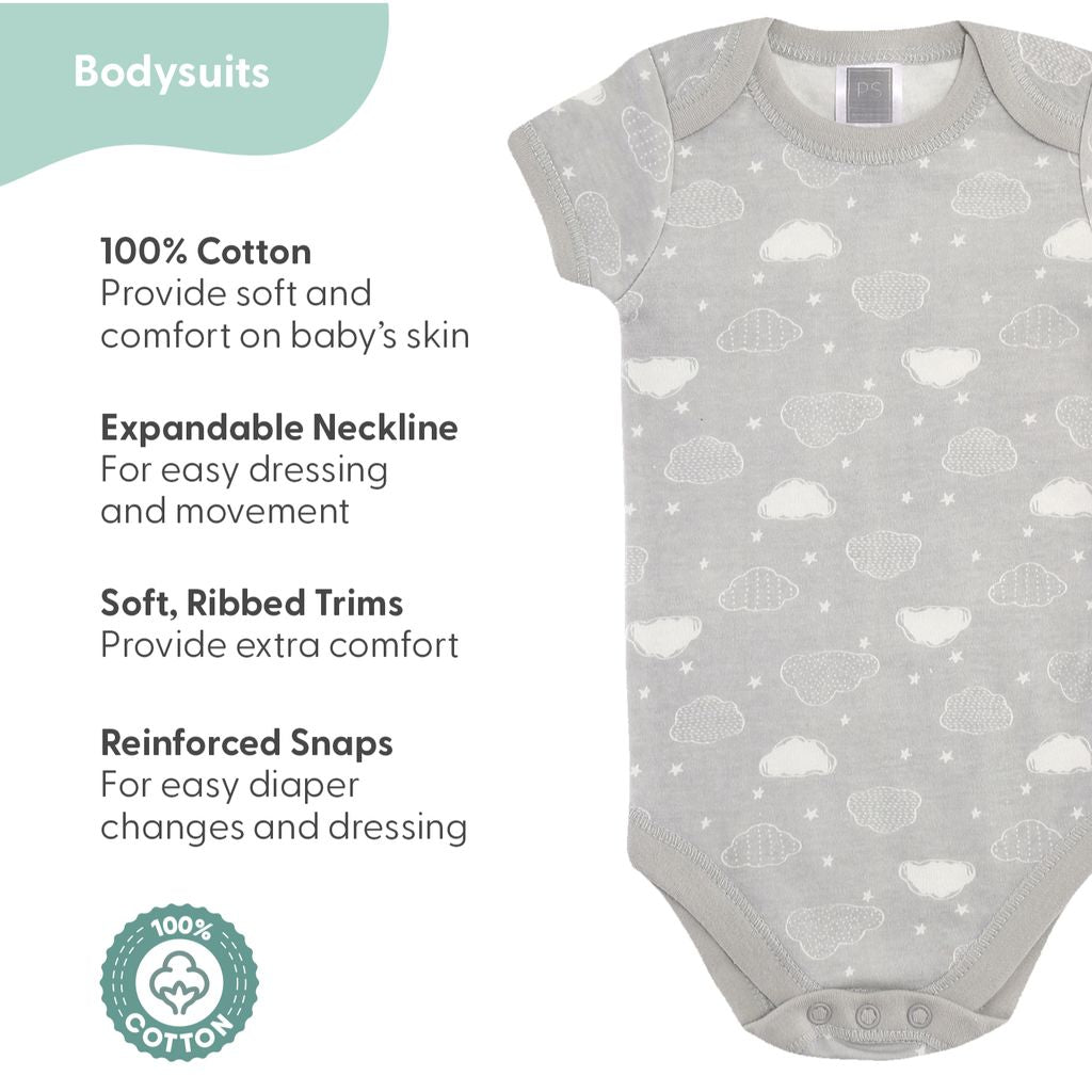 LUMÉA™ Sleepy Elephants Newborn Baby Layette Gift Set - Grey Shower Essentials - Lumea Baby