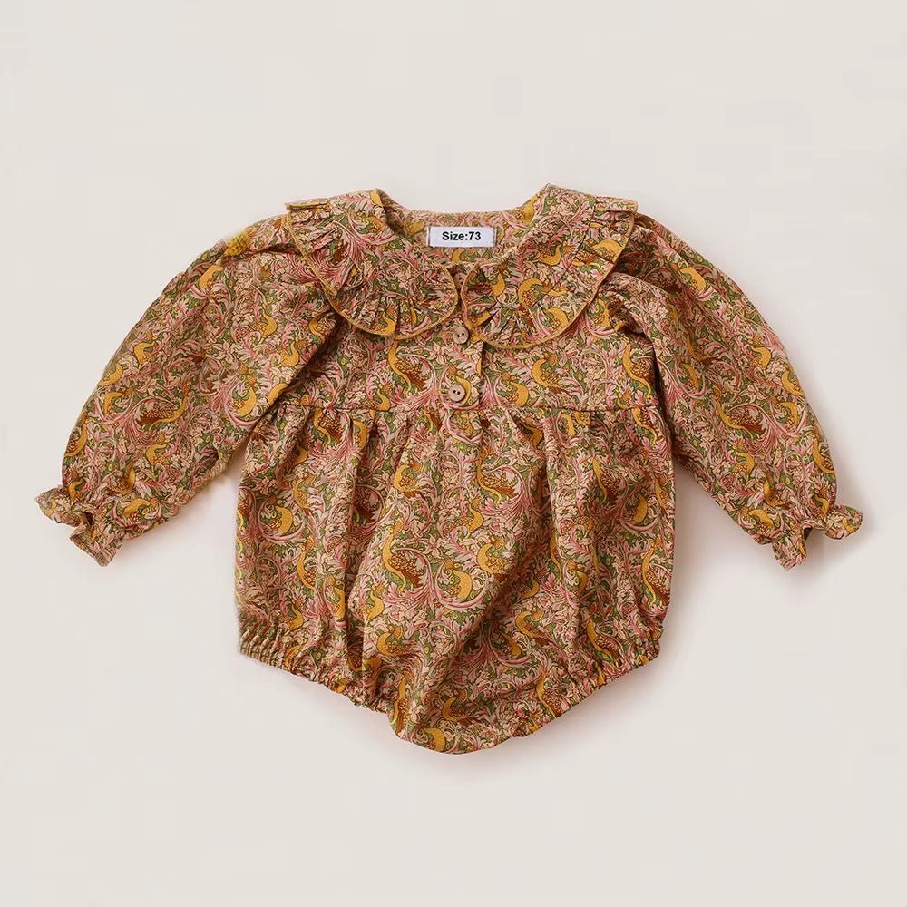 Lumea Spring Blossom Baby Girl Romper - Soft Cotton Long Sleeve (0 - 24M) - Lumea Baby