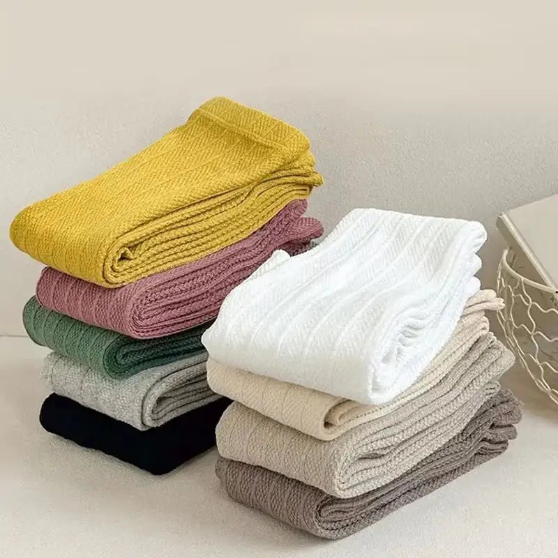 Lumea Lace Ruffle Girls Leggings - Solid Colour Cotton Trousers (1 - 12 Years) - Lumea Baby