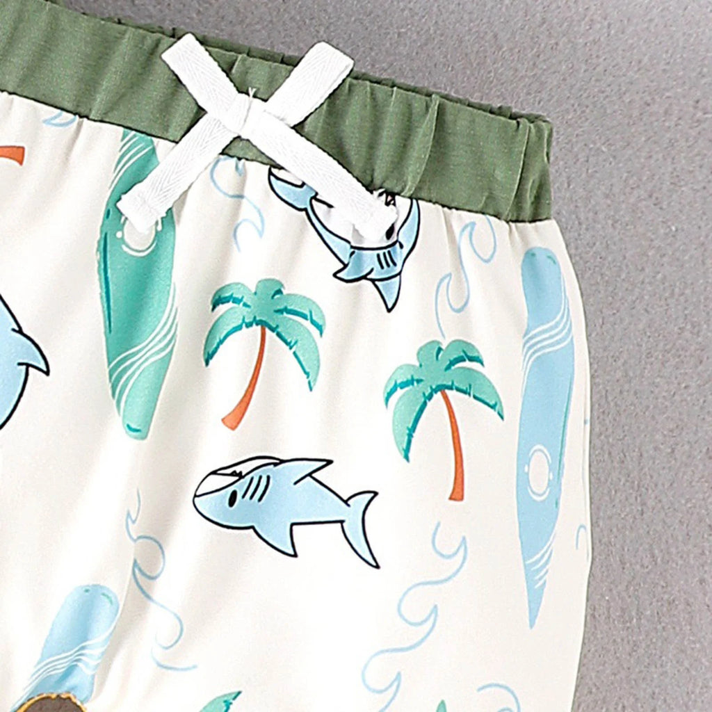 Lumea Aloha Baby 2 - Piece Summer Set - Hawaiian Short Sleeve Tee & Coconut Shorts (12 - 18M) - Lumea Baby